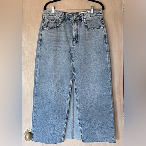 RAG & BONE Clara High Rise Denim Midi Skirt Sz 31 / 10 | 5-Pocket Classic - Picture 4 of 16